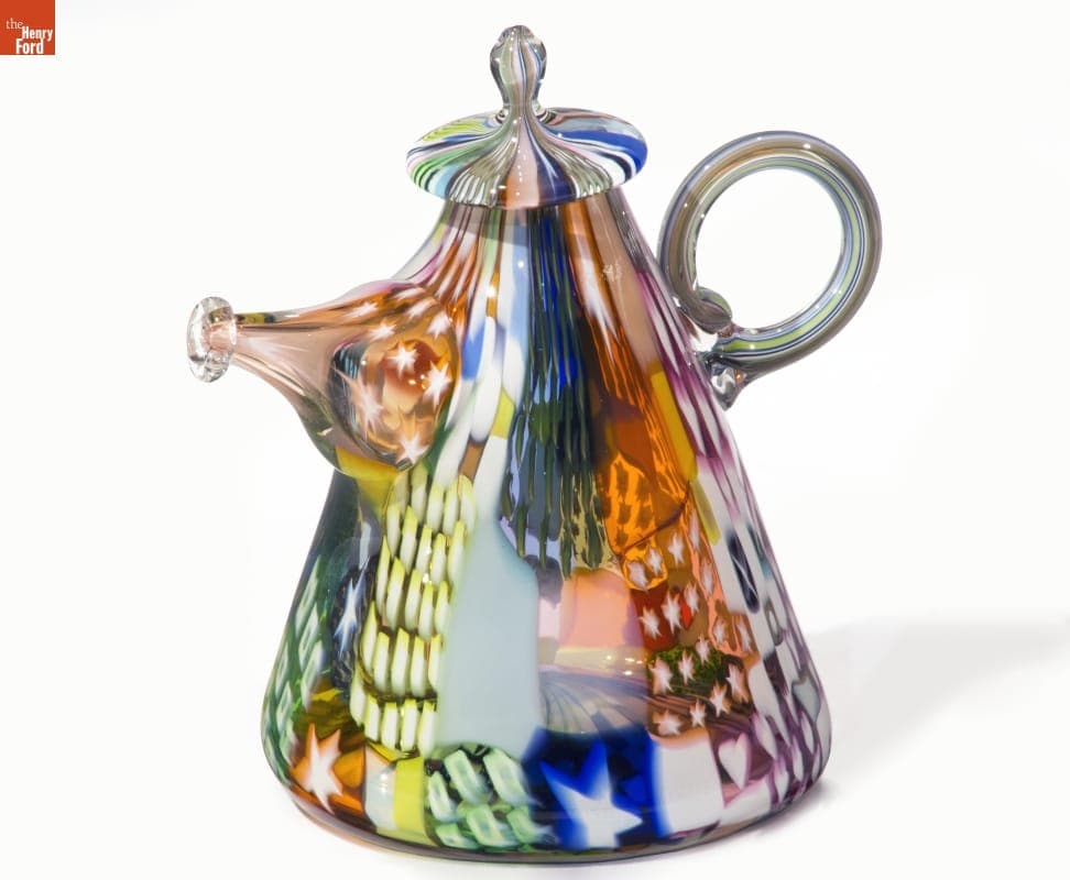 Crazy Quilt Coffeepot by Richard Marquis, 1990