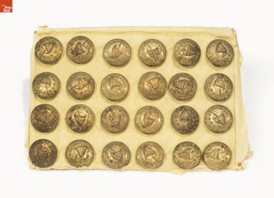 Political Club, "Wide Awake," Clothing Buttons, 1860