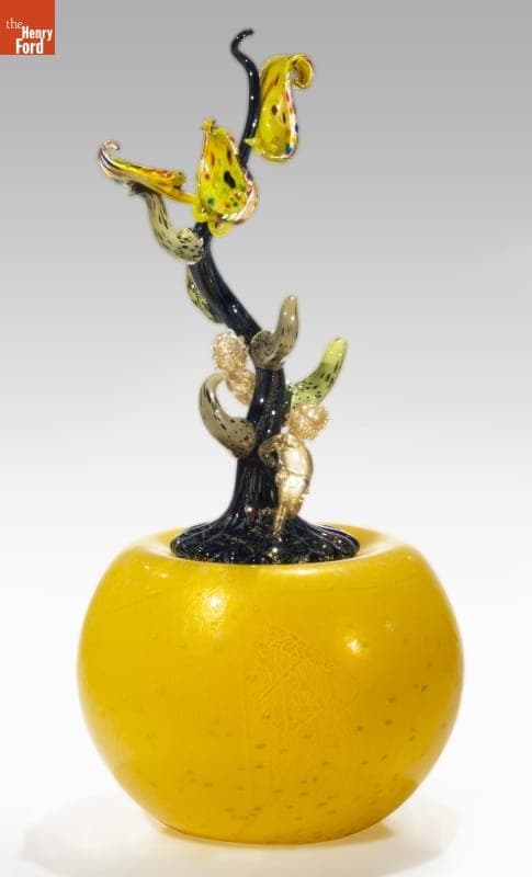 "Yellow Chiffon Venetian Ikebana with Putti and Prunts" by Dale Chihuly, 2002
