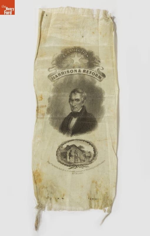 William Henry Harrison Campaign Ribbon, 1836-1840