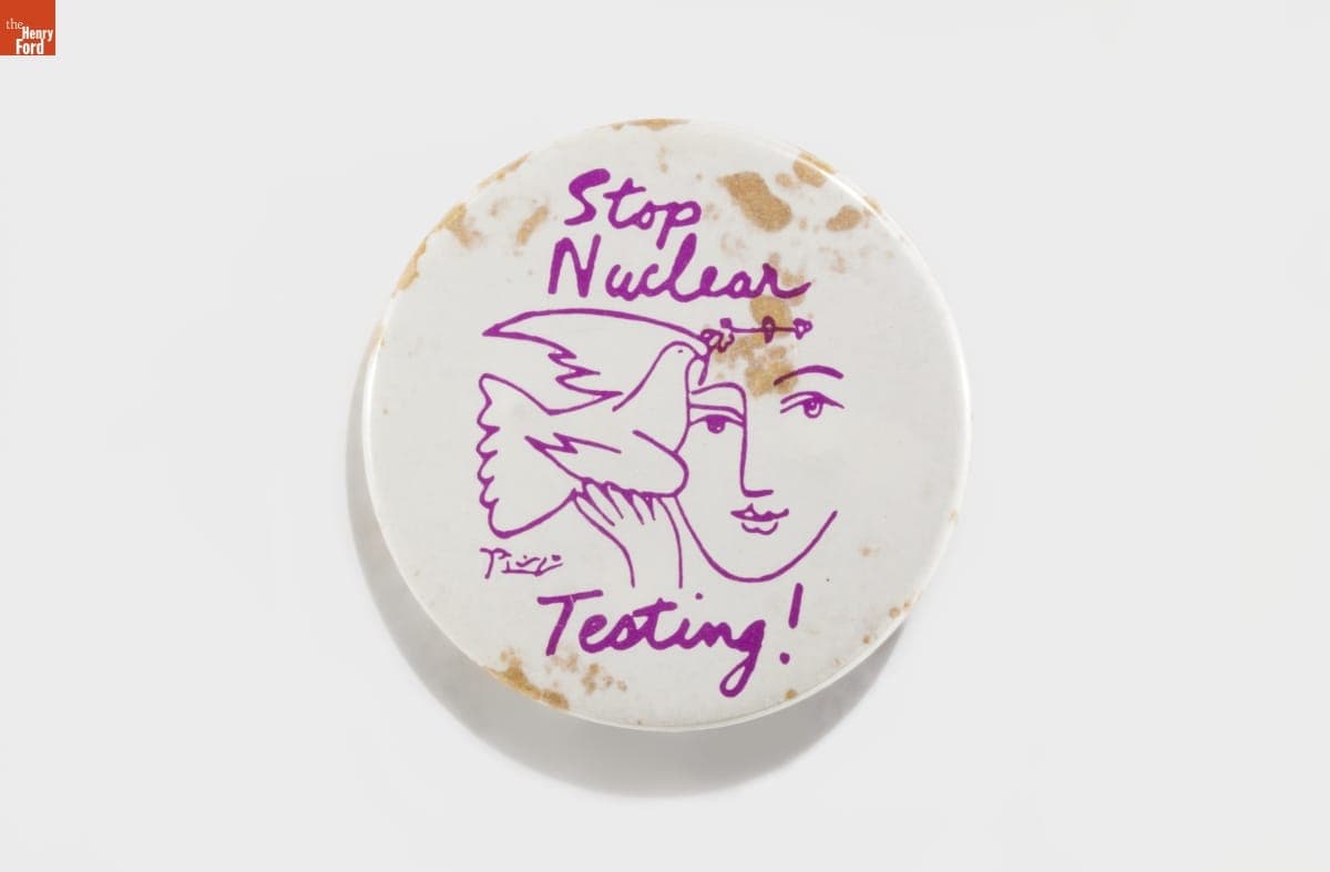 Button, "Stop Nuclear Testing!," 1962-1969