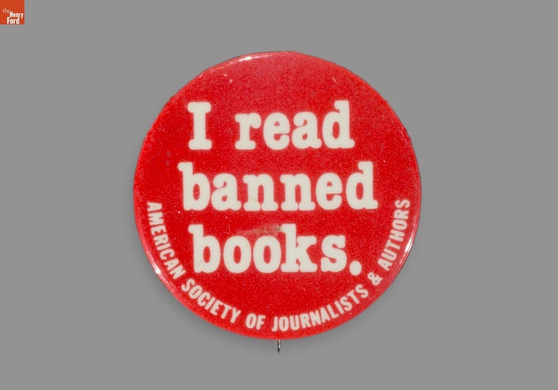 Button, "I Read Banned Books. American Society of Journalists & Authors," 1970-1980