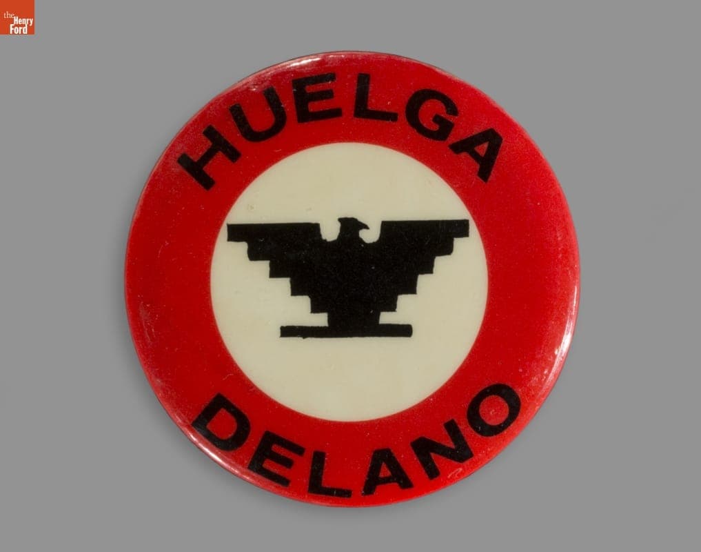 Button, "Huelga Delano," 1966-1970