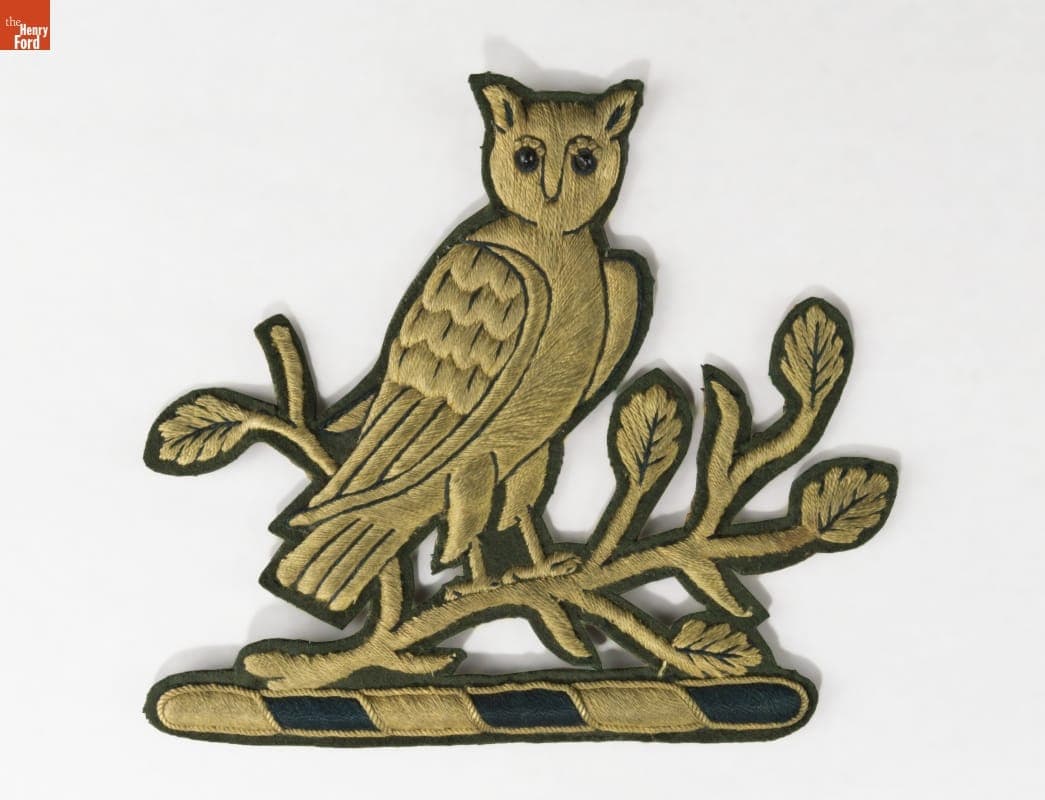 Owl Applique, Part of the Hewitt Coat of Arms, 1850-1900