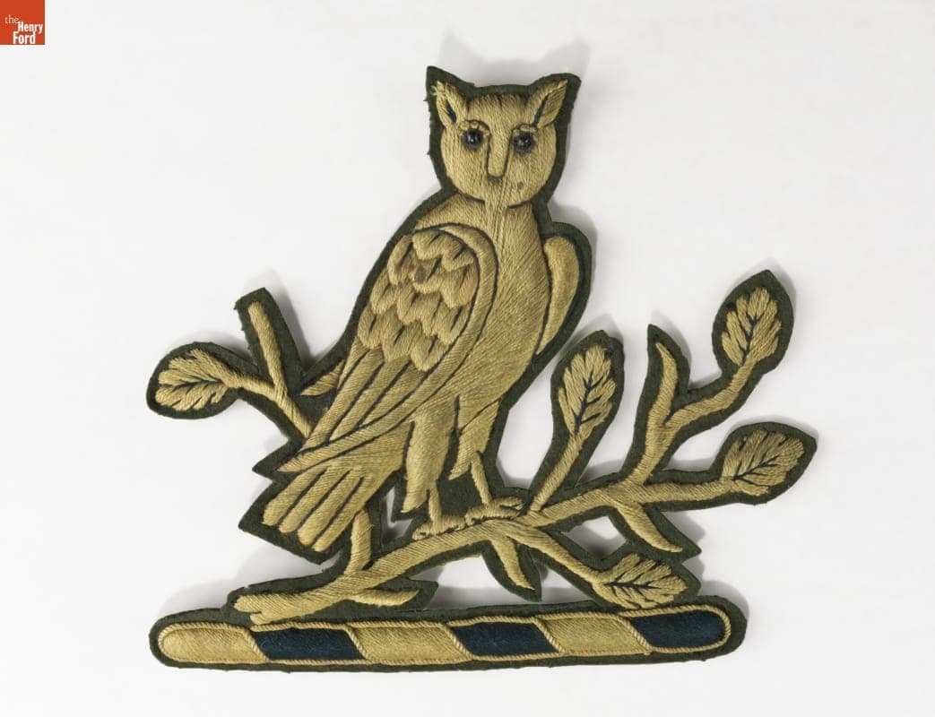 Owl Applique, Part of the Hewitt Coat of Arms, 1850-1900