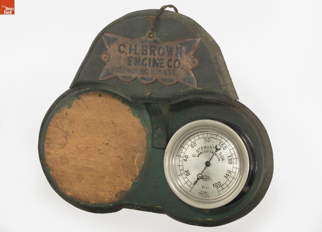 C.H. Brown Engine Co. Steam Gauge Display Board, circa 1900