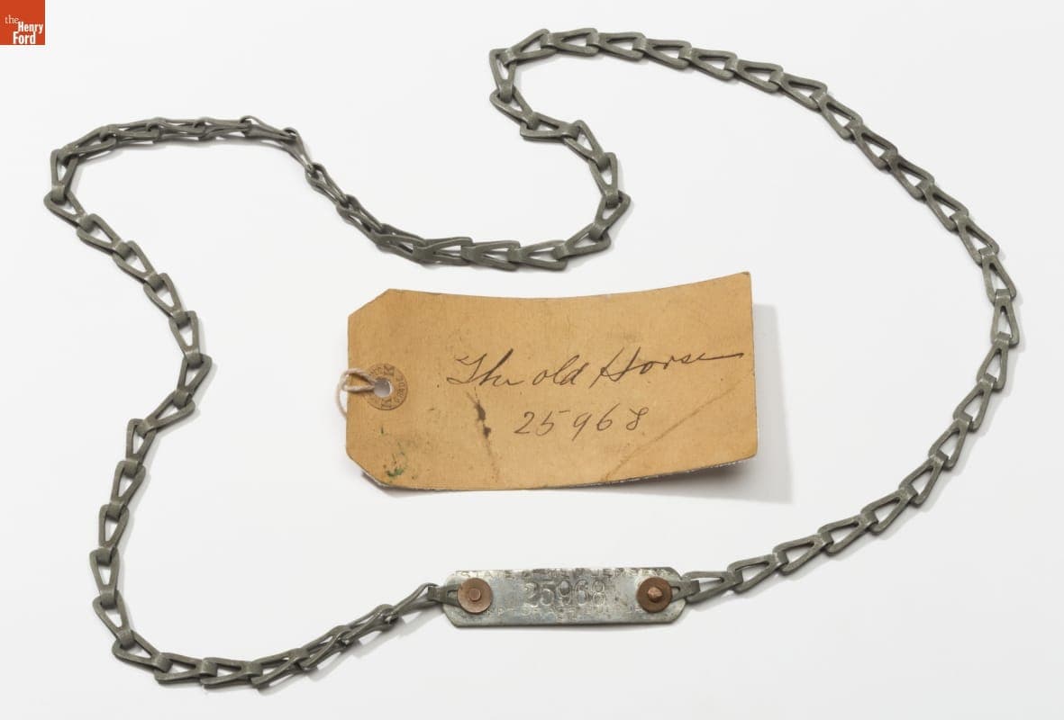 Horse Registration Tag from the Hewitt Estate, Ringwood Manor, 1918