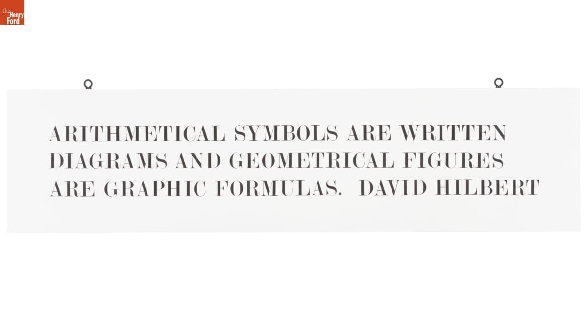 Quotation Sign from Mathematica: A World of Numbers and Beyond Exhibition, 1960-1961