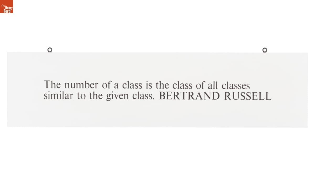 Quotation Sign from Mathematica: A World of Numbers and Beyond Exhibition, 1960-1961