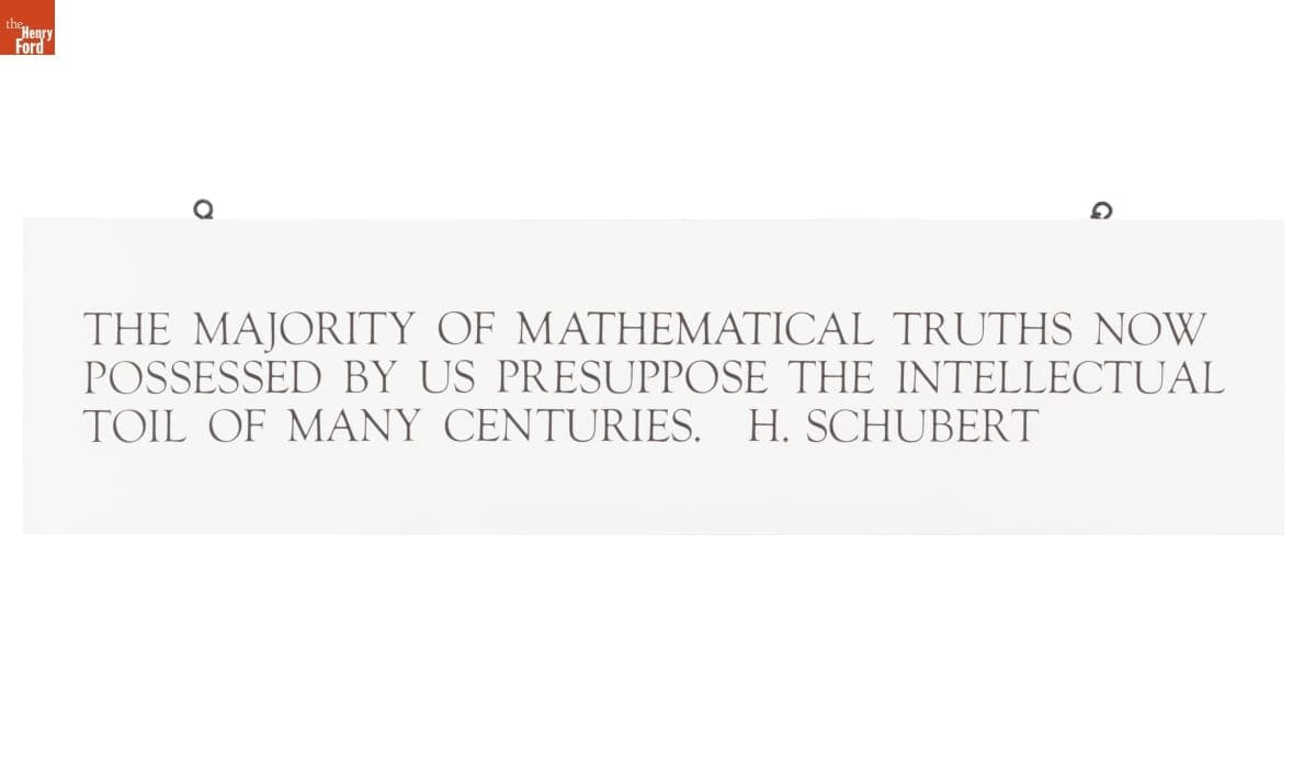 Quotation Sign from Mathematica: A World of Numbers and Beyond Exhibition, 1960-1961