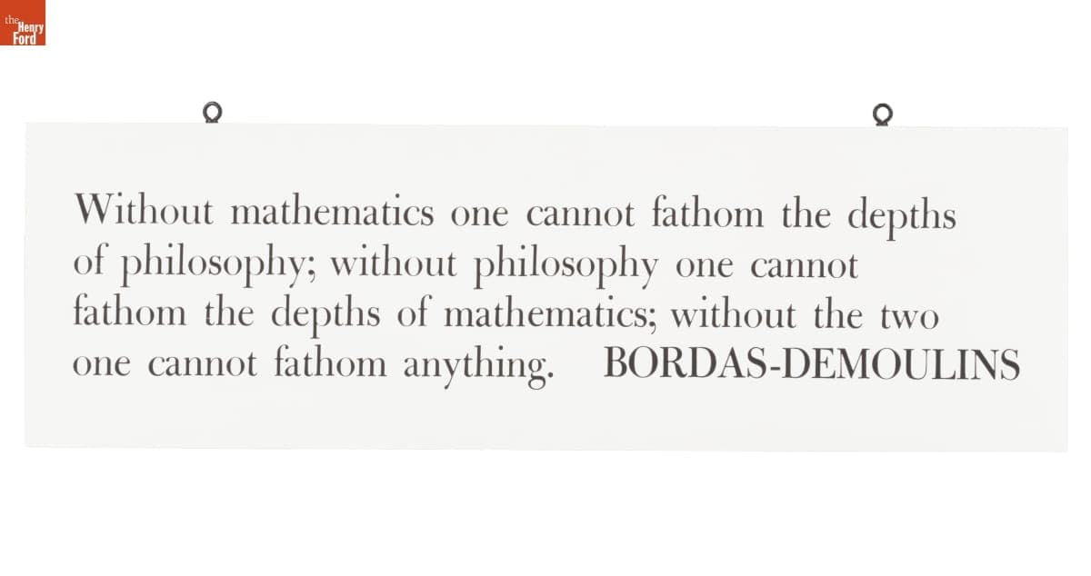 Quotation Sign from Mathematica: A World of Numbers and Beyond Exhibition, 1960-1961