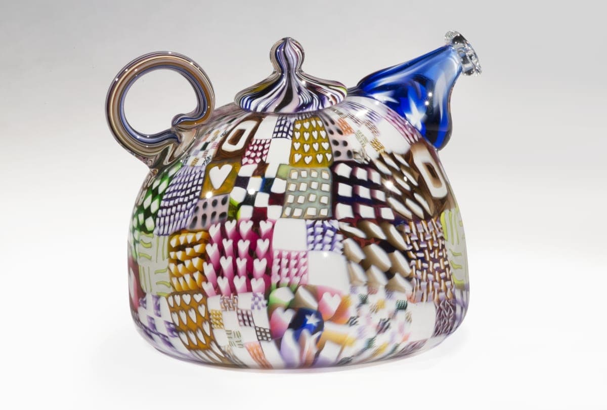 Crazy Quilt Coffeepot by Richard Marquis, 1979