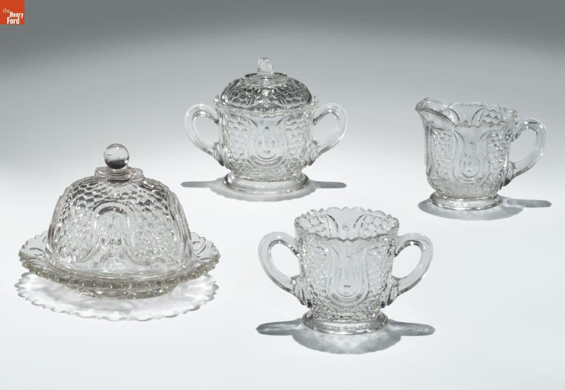 Federal Glass Company "Tulip and Honeycomb" Toy Tableware Set, circa 1914