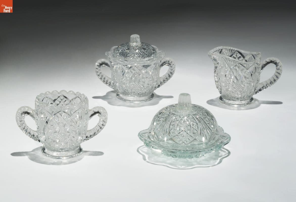 Bryce Higbee and Company "Arrowhead in Ovals" Toy Tableware Set, circa 1900