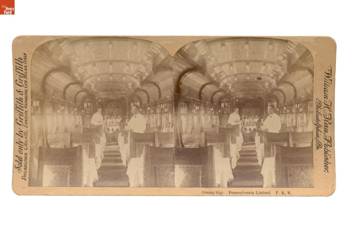 Dining Car, Pennsylvania Limited, Pennsylvania Railroad, circa 1900