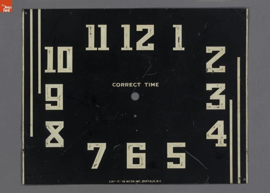 Say-It-In Neon Inc. Clock Face, 1935-1950