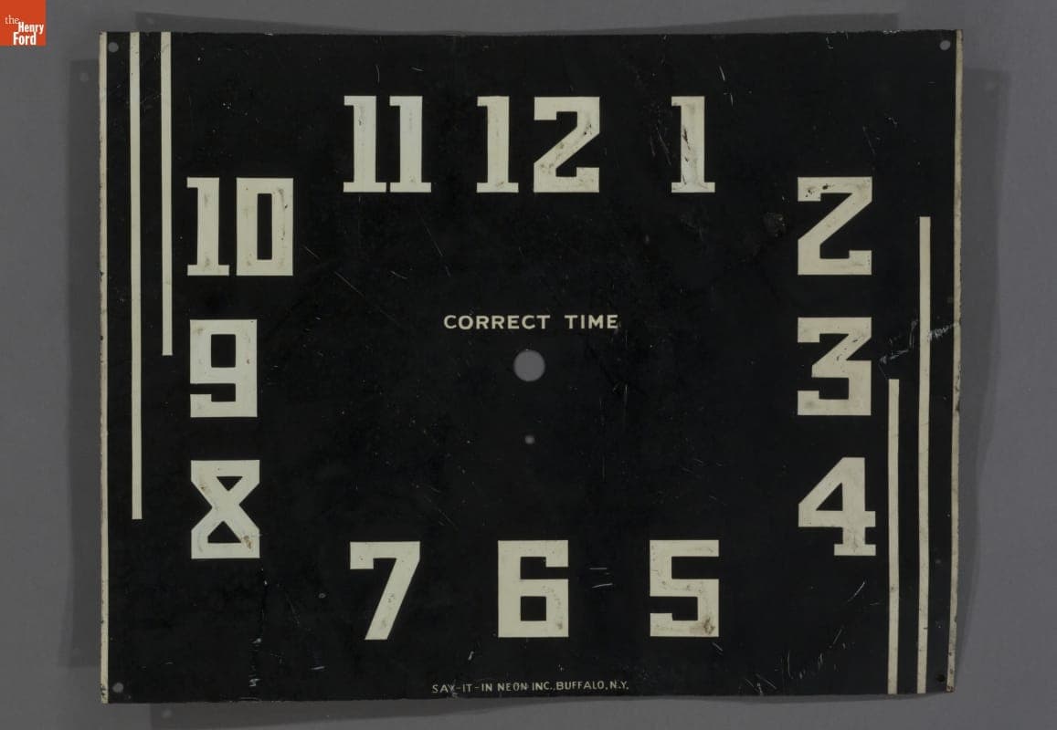 Say-It-In Neon Inc. Clock Face, 1935-1950