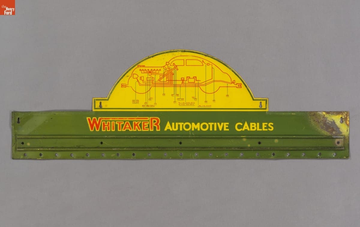 Whitaker Automotive Cables Sign, 1930-1950