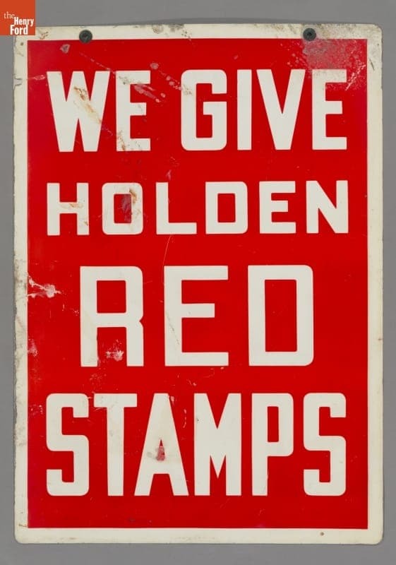 Holden Red Stamps Sign, 1945-1965