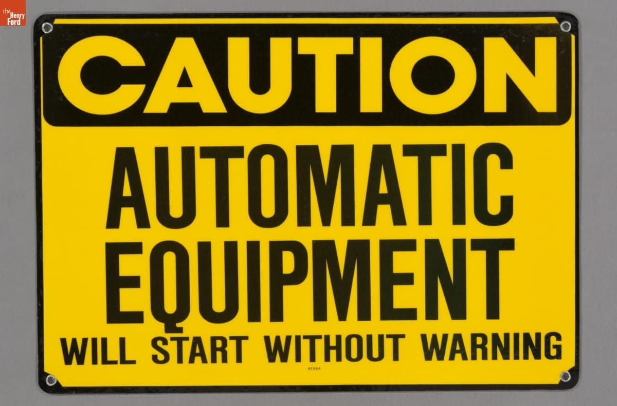 Automatic Equipment Caution Sign, 1992