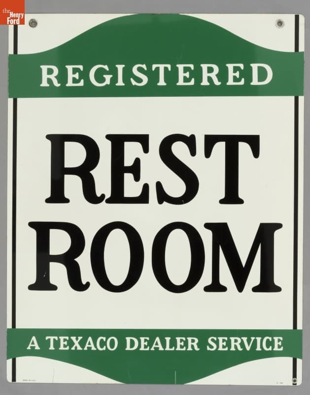 Texaco Rest Room Sign, circa 1962