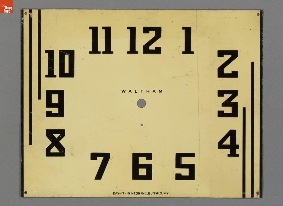 Say-It-In Neon Inc. Clock Face, 1935-1950