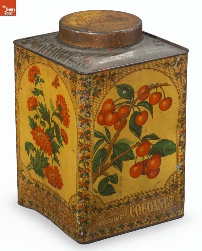 Metropolitan Crystallized Cocoanut Canister, 1881-1884