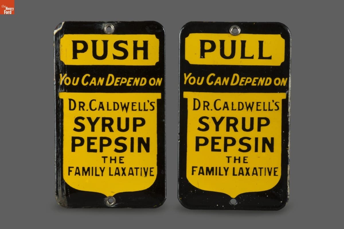 Dr. Caldwell's Syrup Pepsin Door Signs, 1920-1929