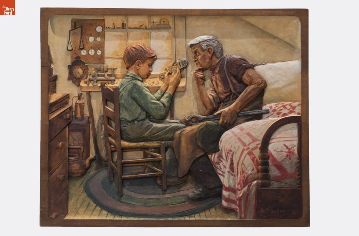 Carving of Henry Ford, Done in Commemoration of Ford Motor Company's 50th Anniversary, 1954