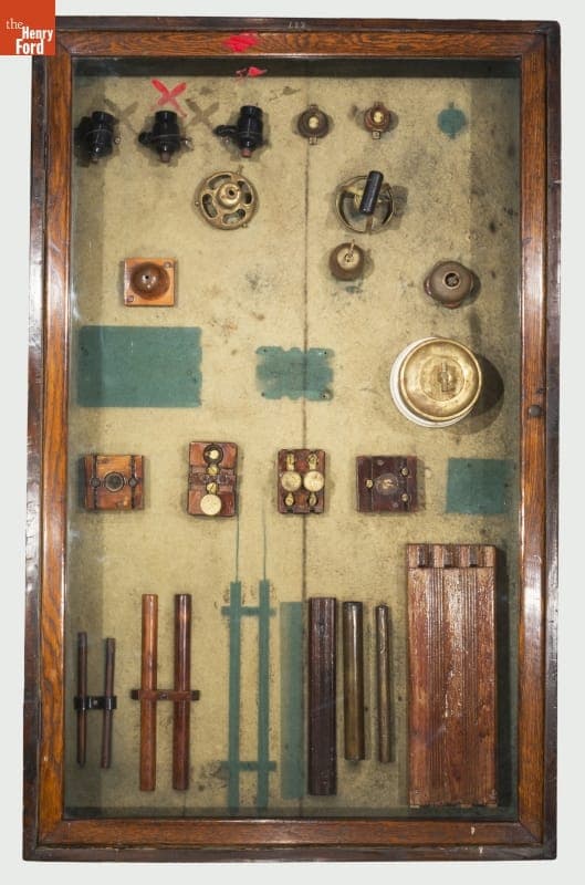 Display Case of Early Wiring Material, 1880-1892