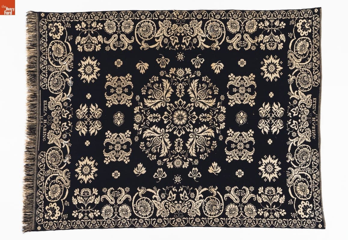 Coverlet Woven for Eliza Haring, 1843