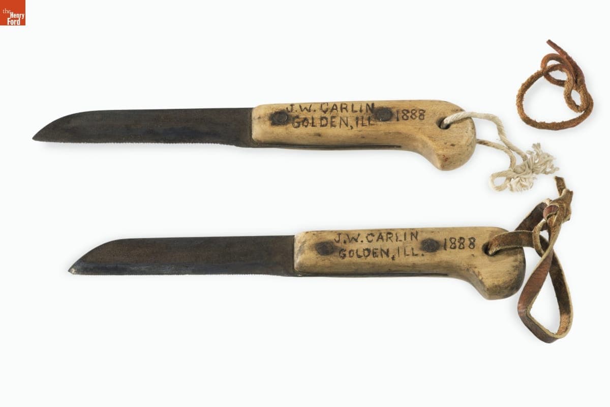 Harvesting Knives made by John W. Carlin, 1888