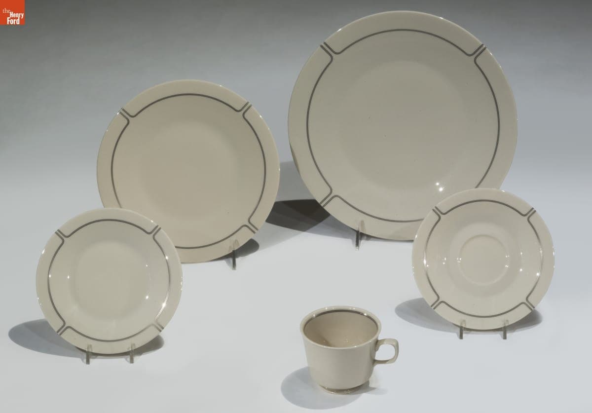 Franciscan China Place Setting, "Silver Lining" Pattern, 1971-1976