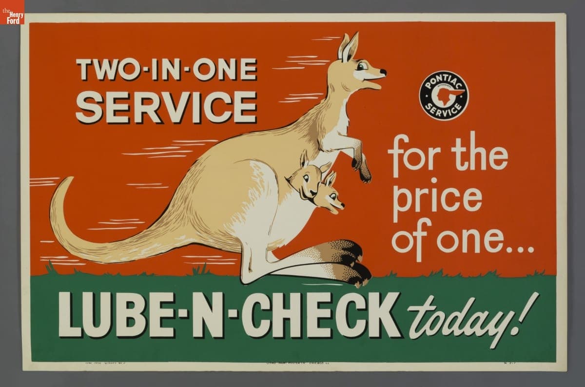 Pontiac Service Poster, "Two-In-One Service Poster for the Price of One," June 1958
