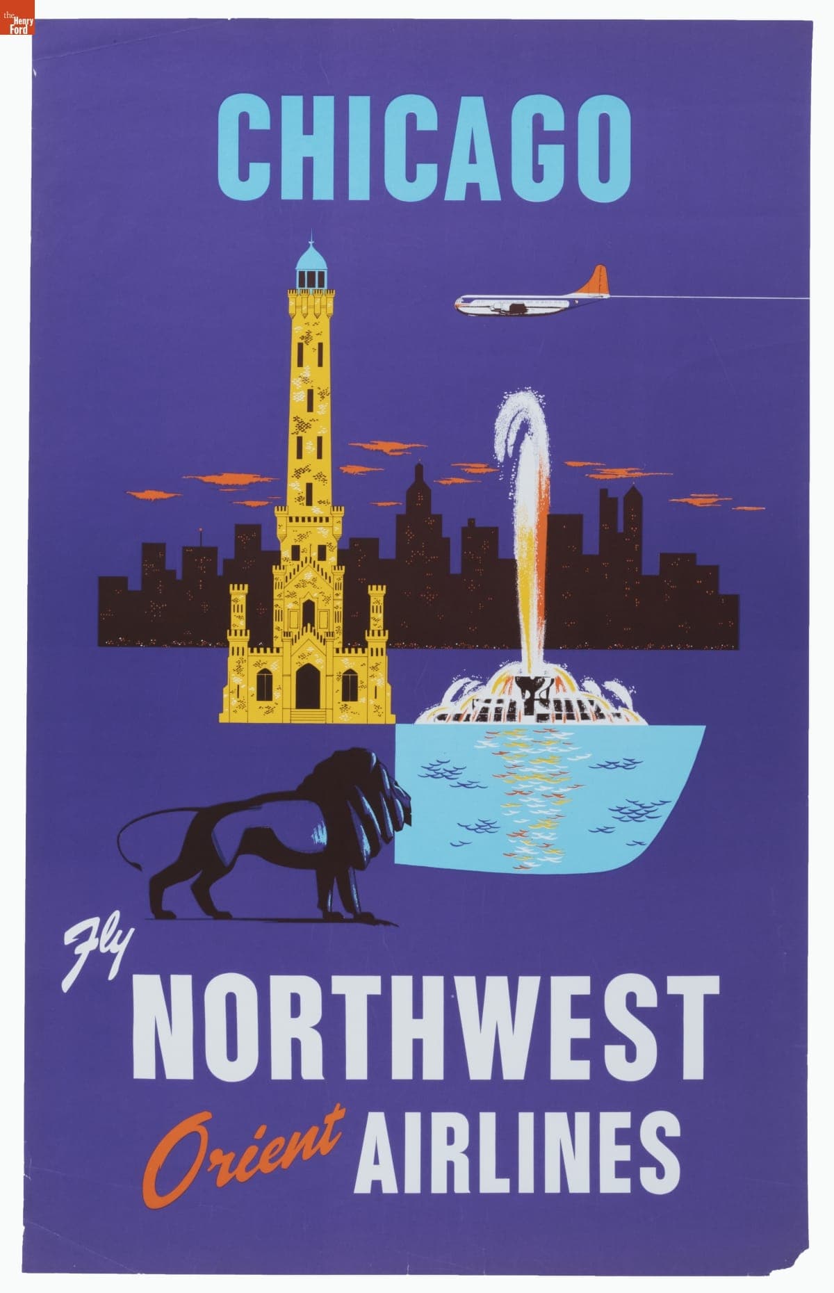 Chicago, Fly Northwest Orient Airlines, circa 1950