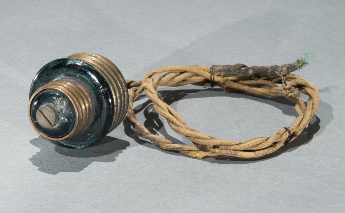 Bergmann & Company Attachment Plug, Used at Boone Electric Light Company, 1885