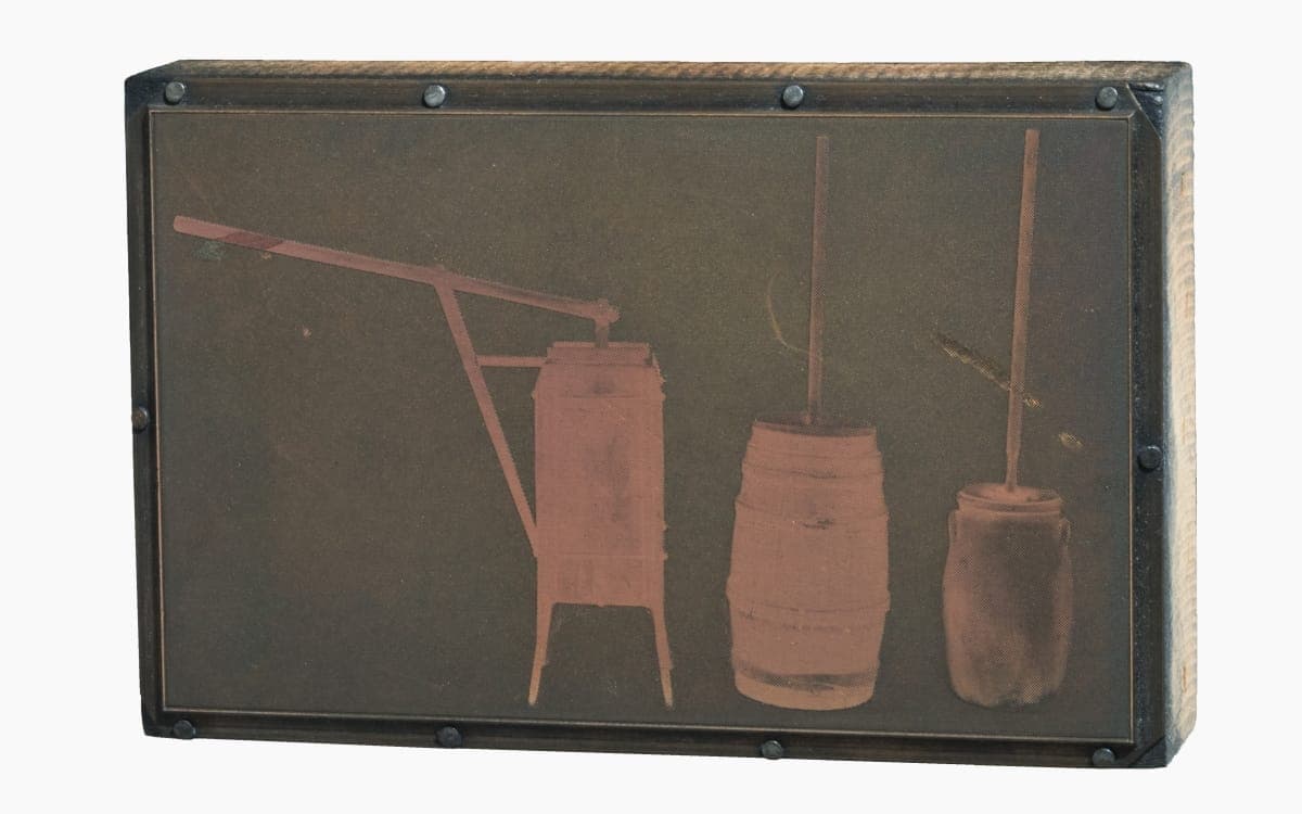 Printing Plate with Image of Butter Churns