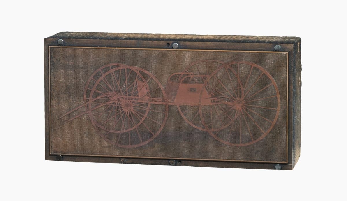 Printing Plate with Image of a Common Buckboard
