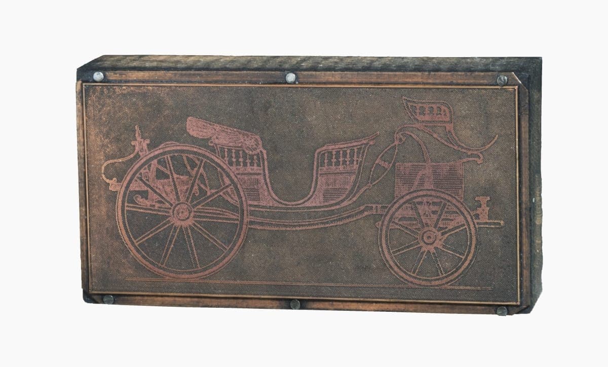 Printing Plate with Image of a Two Horse Sociable