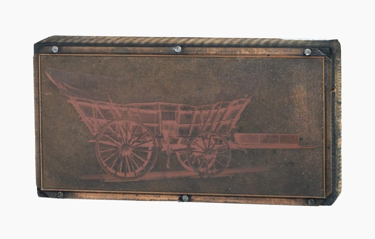 Printing Plate with Image of a Conestoga Wagon