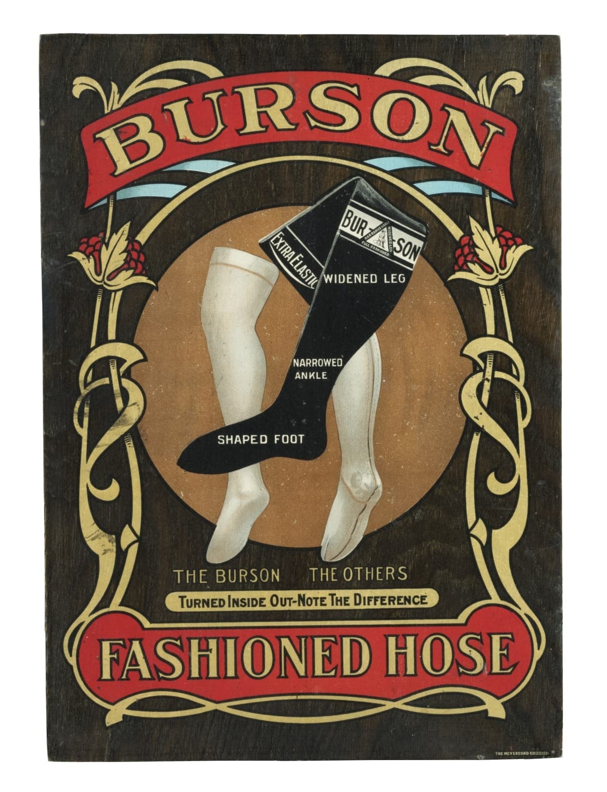 "Burson Fashioned Hose" Sign, circa 1910
