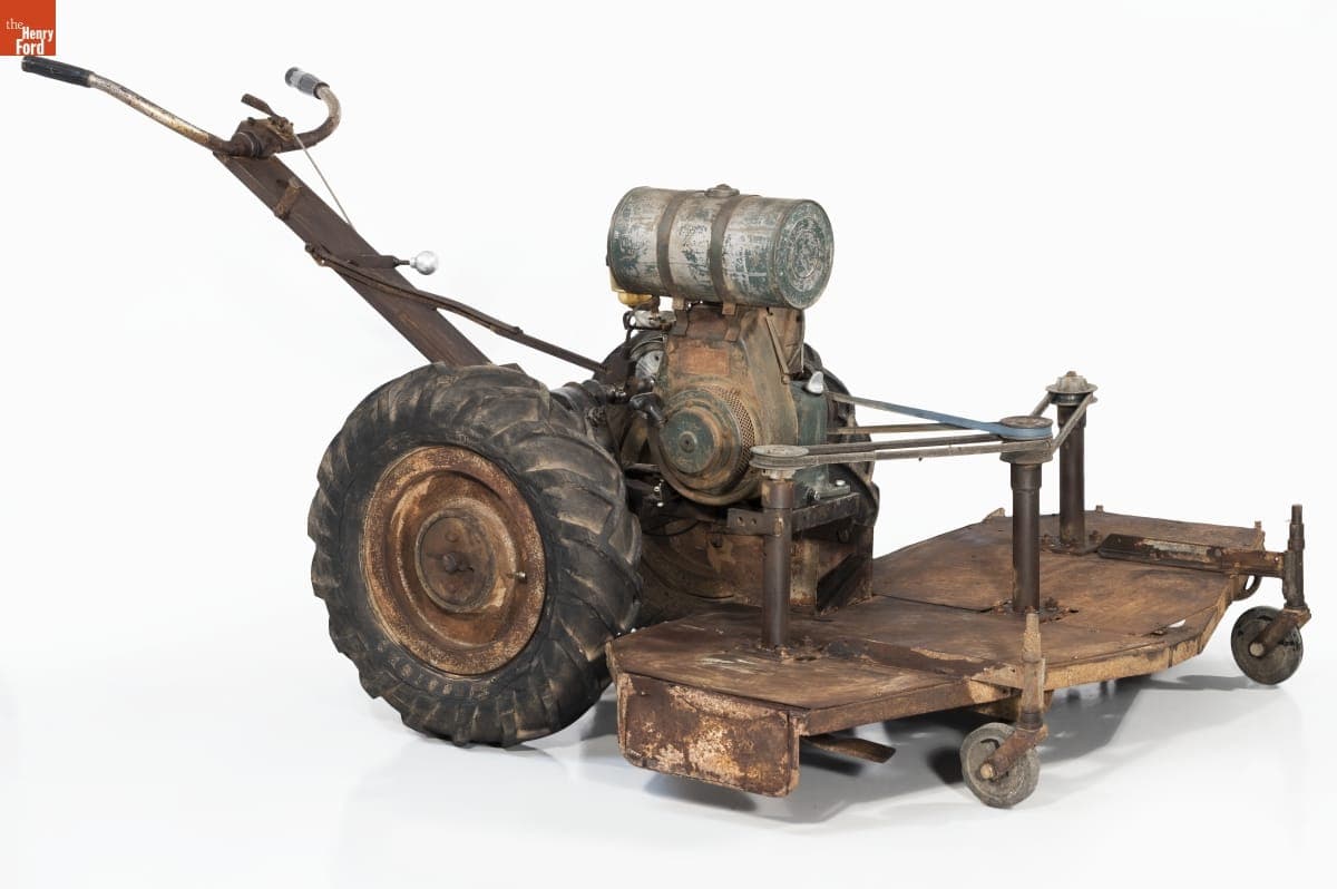 Prototype Walking Tractor with Tri-Cut Mower, circa 1956