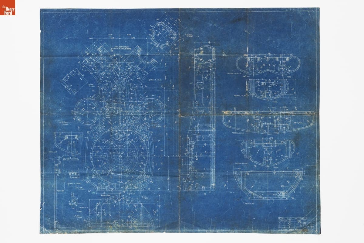 Drawing. "Gear Train Housing-230 cu. in." Rellimah, Los Angeles, California, November 12, 1930