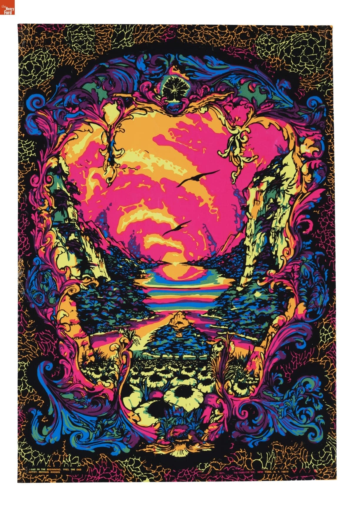 Black Light Poster Featuring a River Scene, 1971-1974
