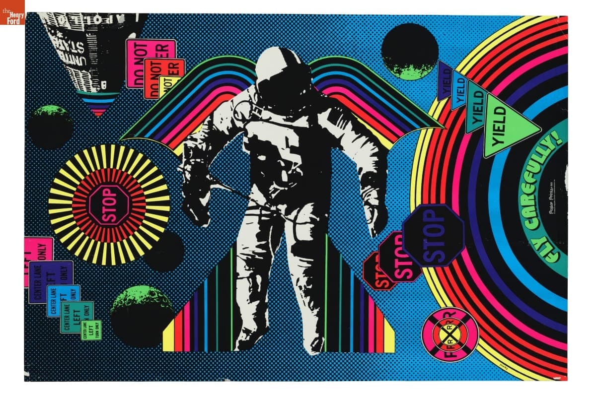Black Light Poster Featuring an Astronaut, 1971-1974