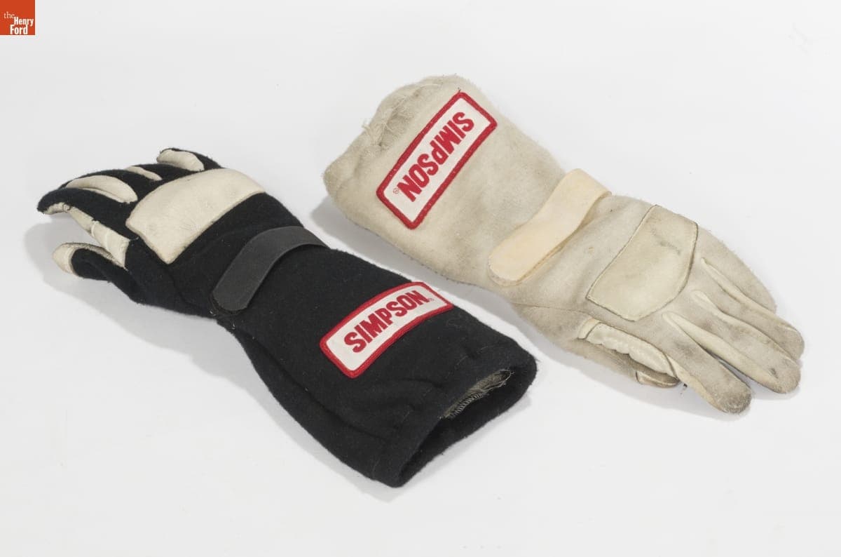 Racing Gloves Worn by Lyn St. James While Competing at the 1992 Indianapolis 500