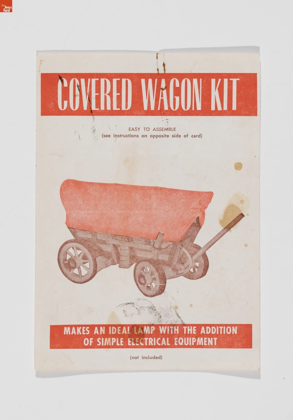 Instructions from a Covered Wagon Lamp Kit, 1959