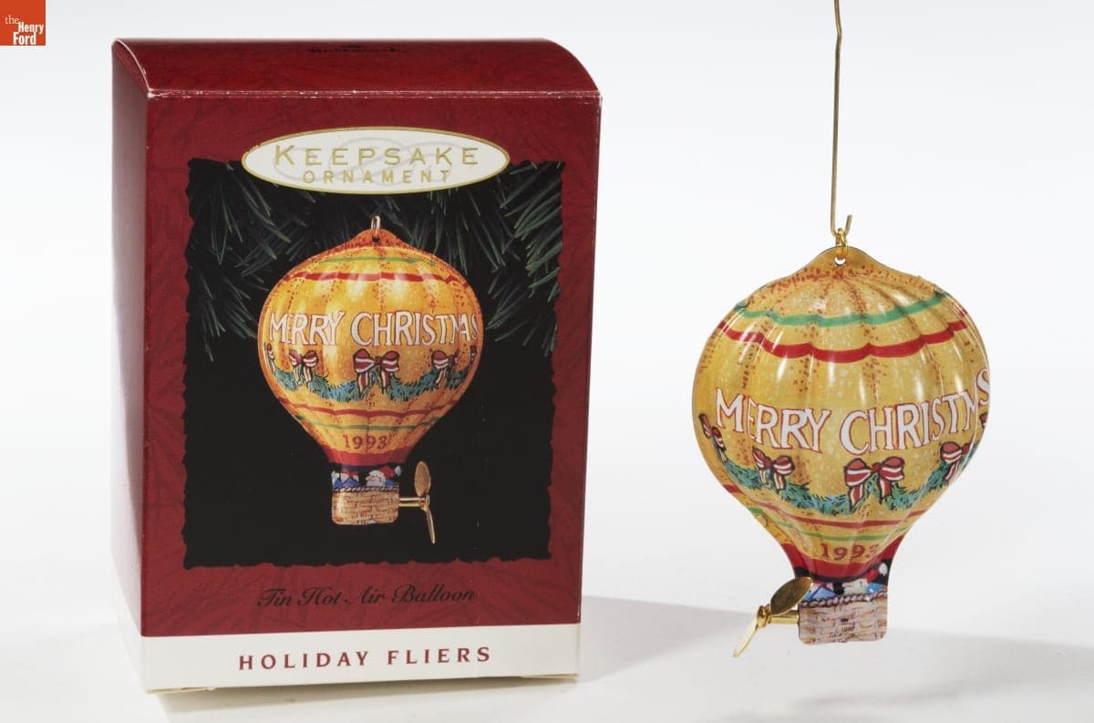 Hallmark "Holiday Fliers: Tin Hot Air Balloon" Christmas Ornament, 1993