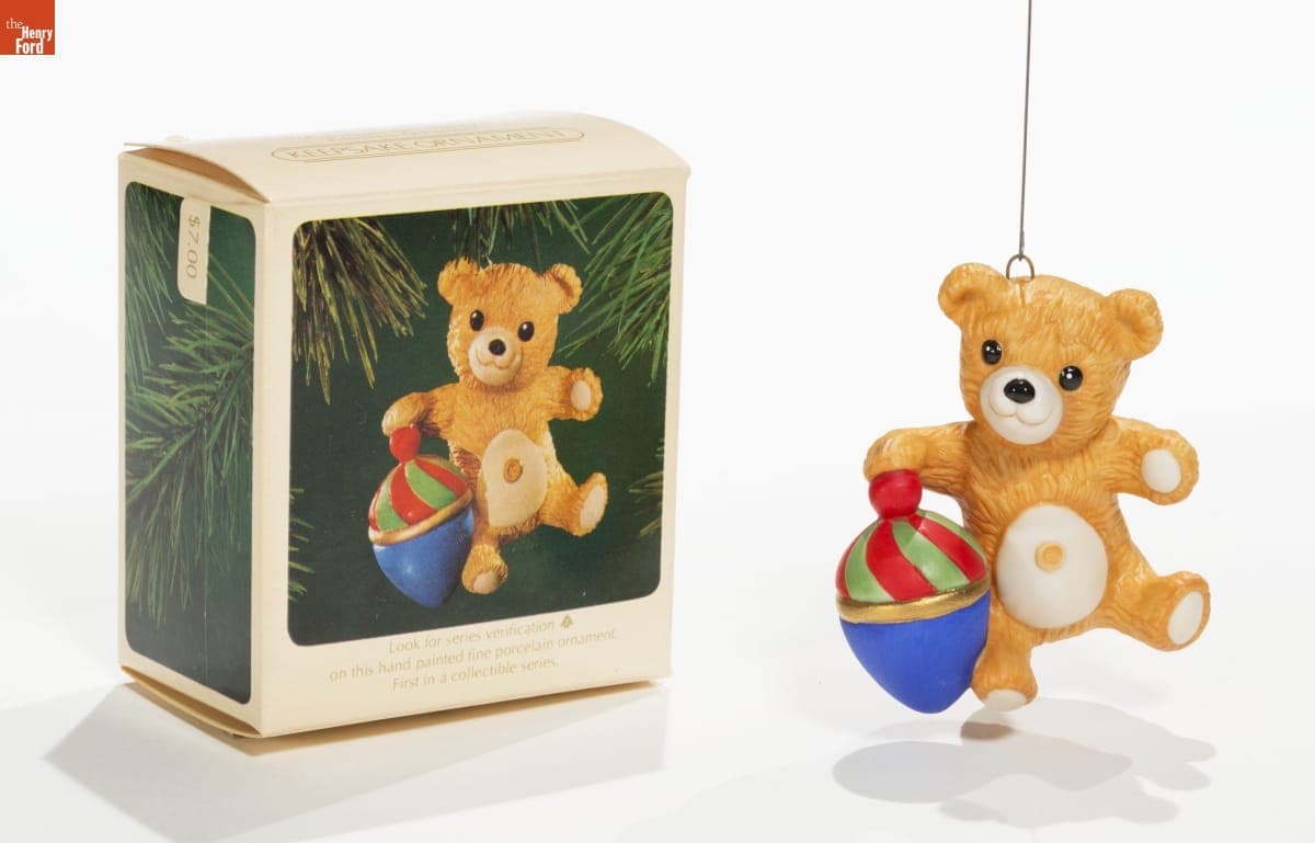 Hallmark "Porcelain Bear Series: Cinnamon Teddy" Christmas Ornament, 1983