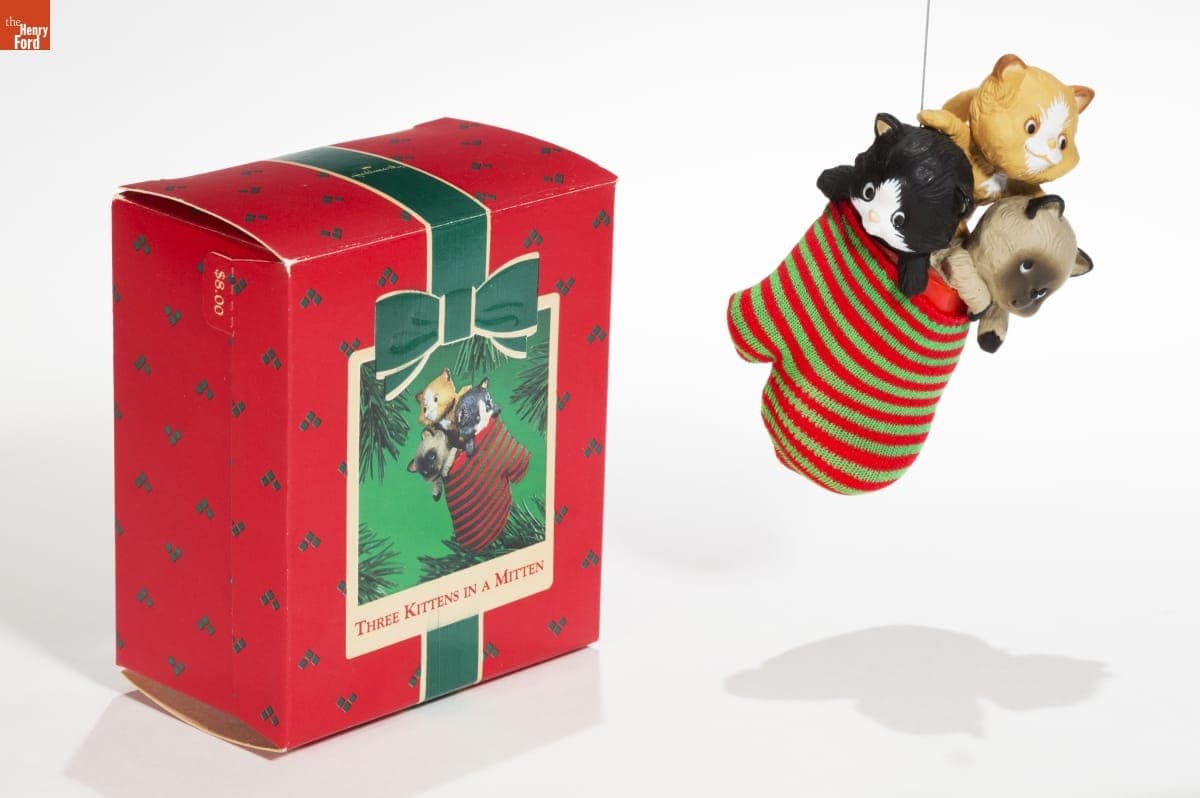 Hallmark "Three Kittens in a Mitten" Christmas Ornament, 1984